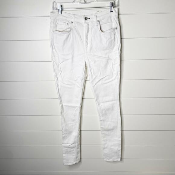 Rag & Bone High Rise Skinny Stretchy Finished Hem Classic Jeans White Size 28 - Picture 2 of 12